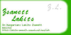 zsanett lakits business card